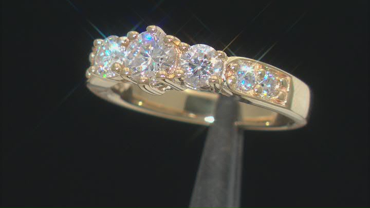 Moissanite 14k Yellow Gold Over Silver Ring 1.20ctw DEW. Video Thumbnail