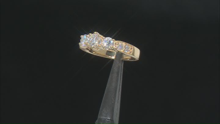 Moissanite 14k Yellow Gold Over Silver Ring 1.20ctw DEW. Video Thumbnail