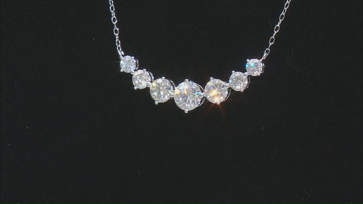 Moissanite Platineve Graduated Necklace 2.58ctw DEW Video Thumbnail