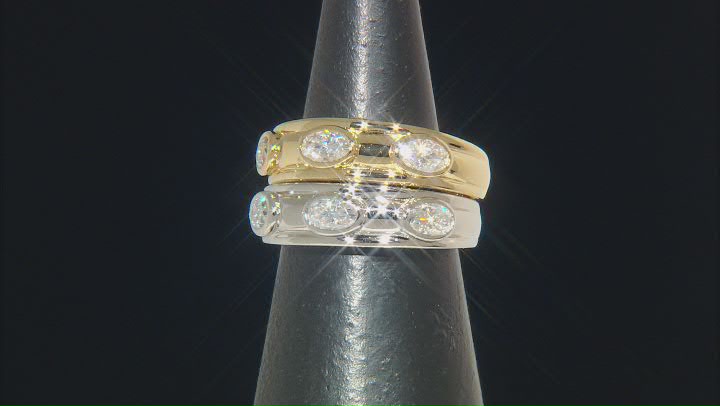 Moissanite 14k Yellow Gold Over Silver Band Ring .78ctw DEW. Video Thumbnail