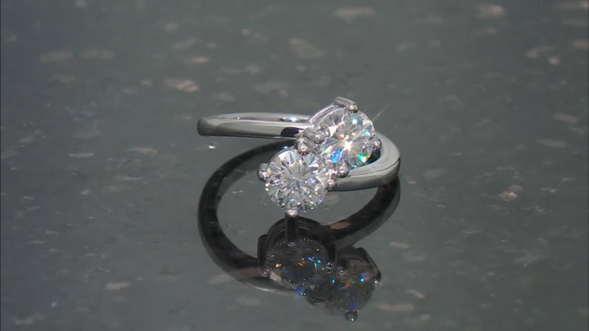 Moissanite Platineve Bypass Ring 2.00ctw DEW. Video Thumbnail