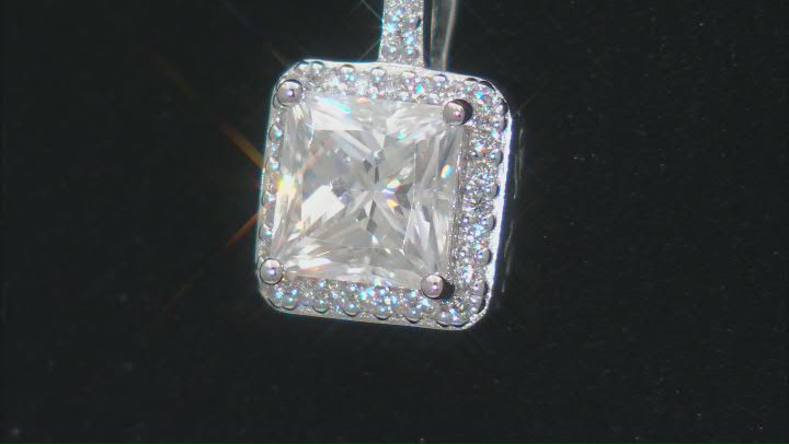 Moissanite Platineve Halo Pendant 2.09ctw DEW. Video Thumbnail