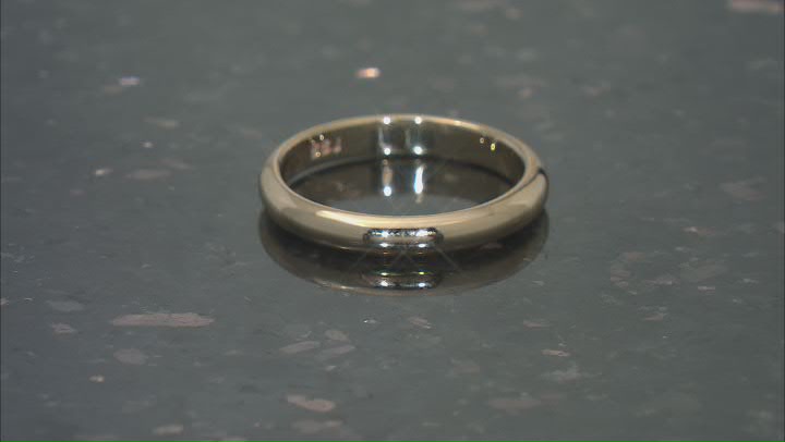 Moissanite 14k Yellow Gold Over Silver Band Ring .02ct DEW. Video Thumbnail