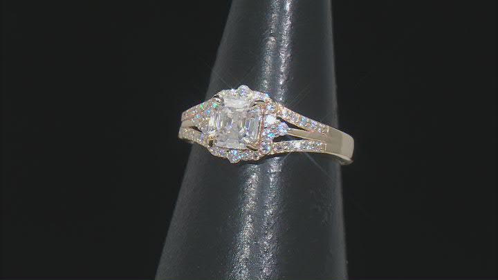 Moissanite 14k Yellow Gold Over Silver Engagement Ring 1.43ctw DEW Video Thumbnail