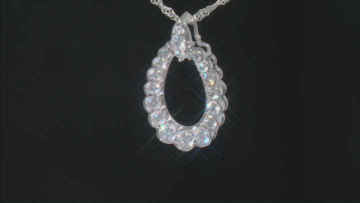 Moissanite Platineve Graduated Pendant .96ctw DEW Video Thumbnail