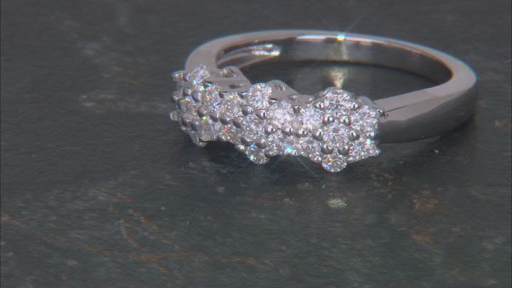 Moissanite Platineve Cluster Band Ring .63ctw DEW Video Thumbnail