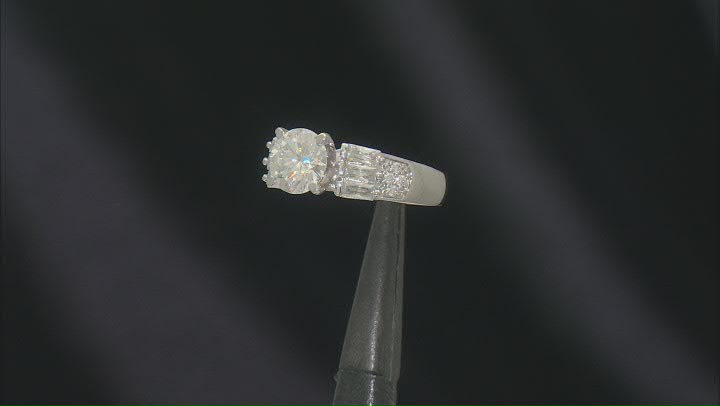 Moissanite Platineve Ring With Matching Band 2.66ctw DEW Video Thumbnail