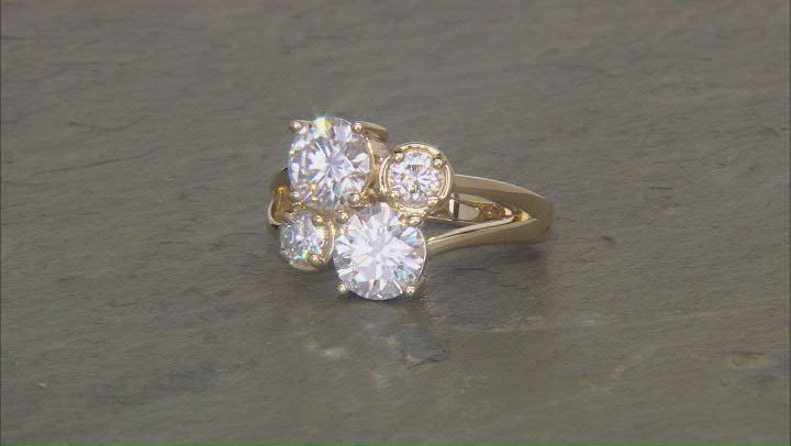 Moissanite 14k Yellow Gold Over Sterling Silver Ring 2.86ctw DEW Video Thumbnail