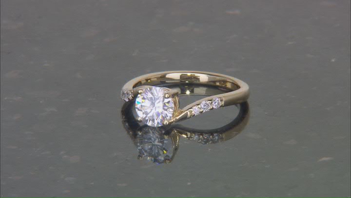 Moissanite 14k Yellow Gold Over Sterling Silver Ring 1.14ctw DEW Video Thumbnail