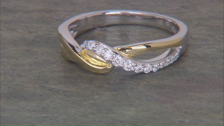 Moissanite Platineve With 14k Yellow Gold Over Platineve Ring .22ctw DEW Video Thumbnail