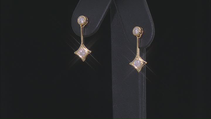 Moissanite 14k Yellow Gold Over Silver Earrings .72ctw DEW Video Thumbnail