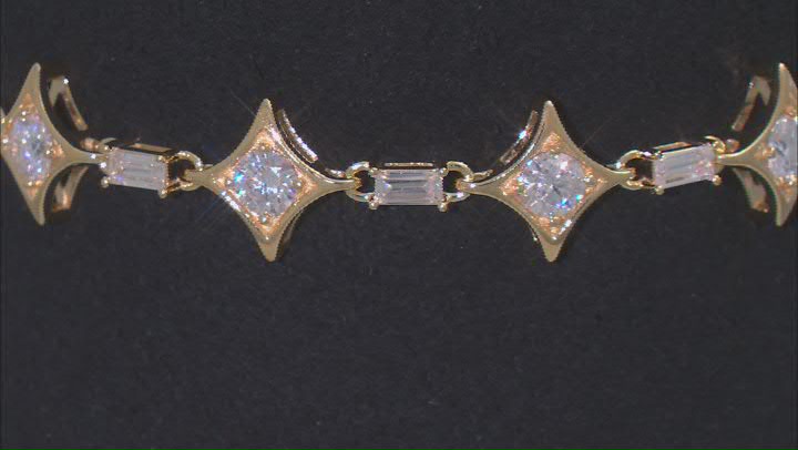 Moissanite 14k Yellow Gold Over Silver Bracelet 3.52ctw DEW Video Thumbnail