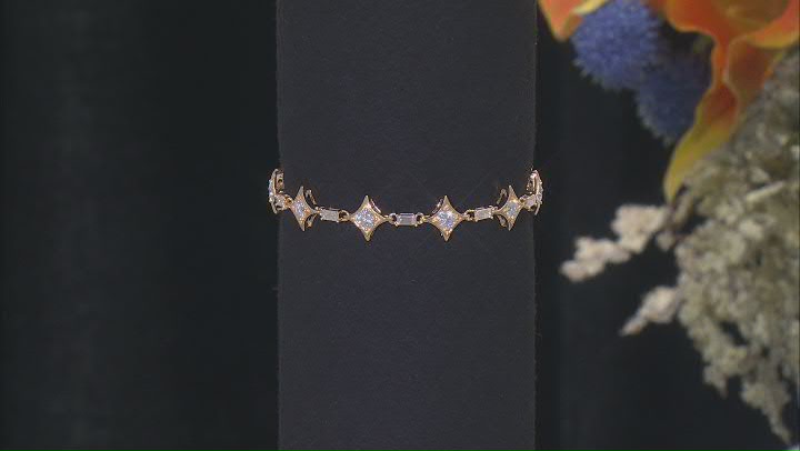 Moissanite 14k Yellow Gold Over Silver Bracelet 3.52ctw DEW Video Thumbnail