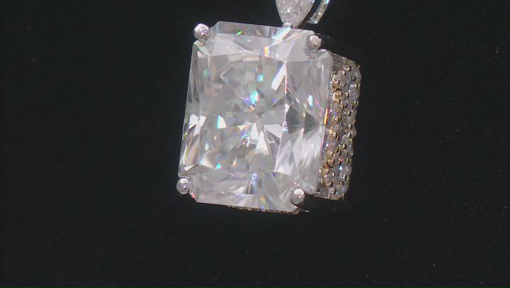 Moissanite Anniversary Platineve And 14k Yellow Gold Over Silver  Pendant 7.51ctw DEW. Video Thumbnail