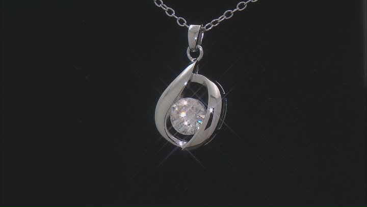 Moissanite Platineve Solitaire Pendant .60ct DEW. Video Thumbnail