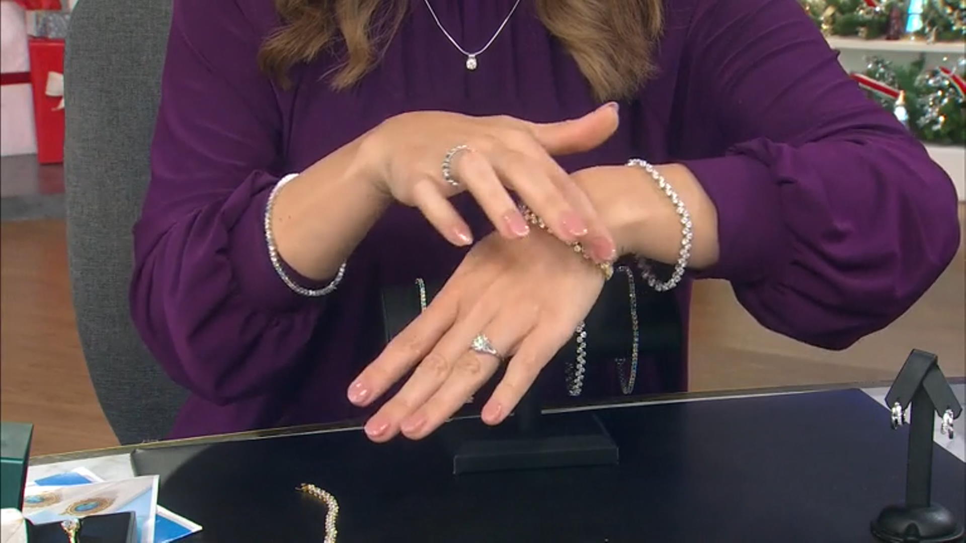 Moissanite 14k Yellow Over Silver Tennis Bracelet 9.60ctw DEW Video Thumbnail
