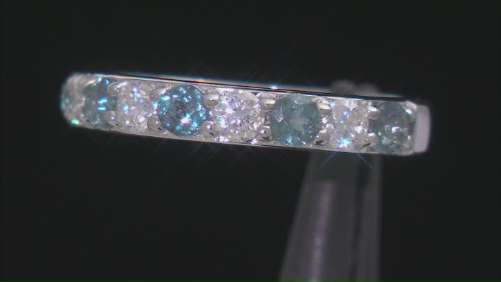 Moissanite And Lab Created Alexandrite Platineve Band Ring .40ctw DEW Video Thumbnail