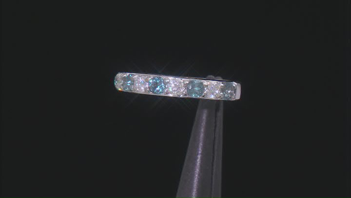 Moissanite And Lab Created Alexandrite Platineve Band Ring .40ctw DEW Video Thumbnail