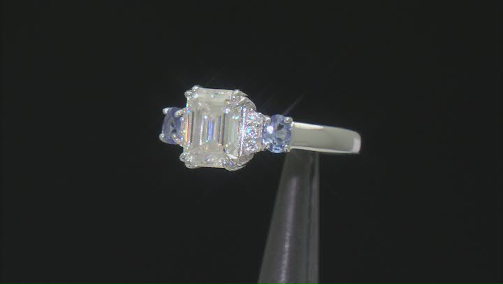 Moissanite And Tanzanite Platineve Ring 1.81ctw DEW Video Thumbnail