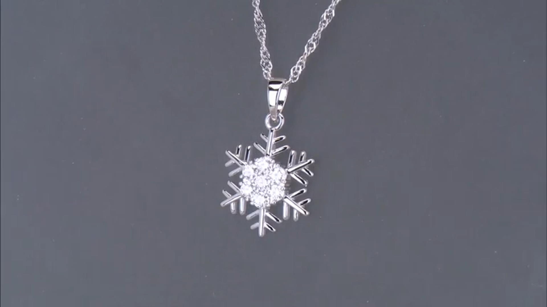 Moissanite Platineve Snowflake Pendant .42ctw DEW Video Thumbnail