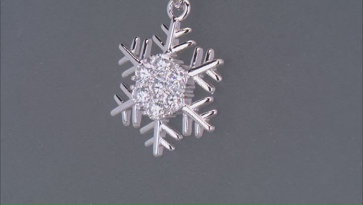 Moissanite Platineve Snowflake Pendant .42ctw DEW Video Thumbnail