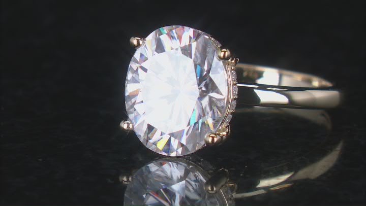 Moissanite 14k Yellow Gold Over Silver Ring 6.08ctw DEW Video Thumbnail