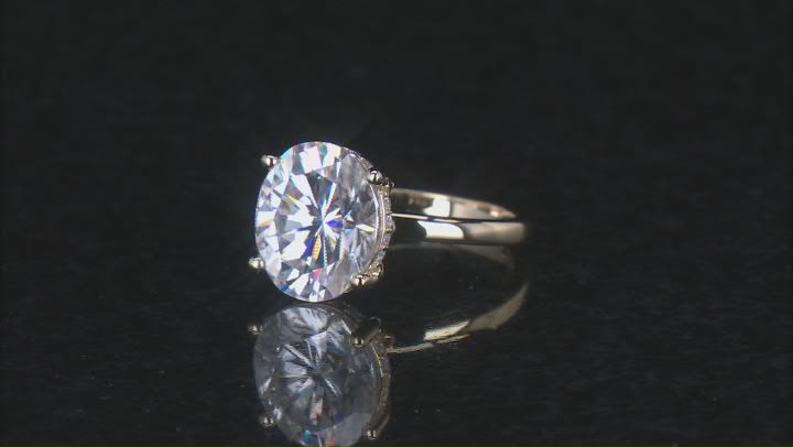 Moissanite 14k Yellow Gold Over Silver Ring 6.08ctw DEW Video Thumbnail