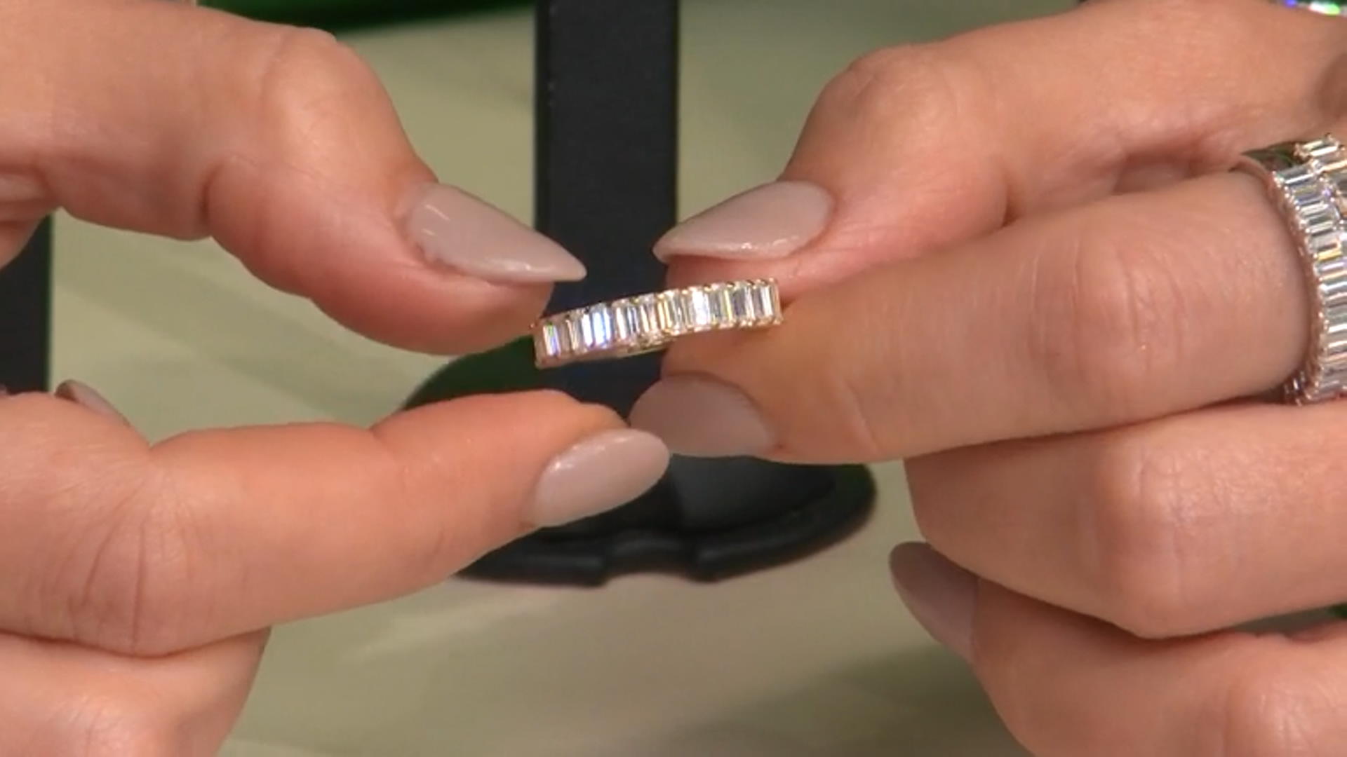 Moissanite 14k Yellow Gold Over Silver Band Ring 1.30ctw DEW. Video Thumbnail