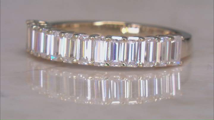 Moissanite 14k Yellow Gold Over Silver Band Ring 1.30ctw DEW. Video Thumbnail