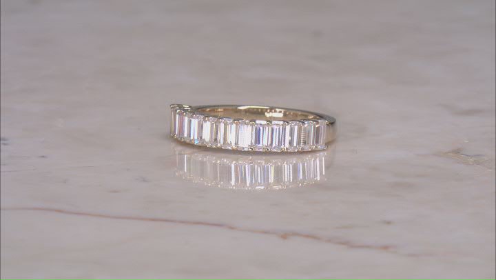 Moissanite 14k Yellow Gold Over Silver Band Ring 1.30ctw DEW. Video Thumbnail