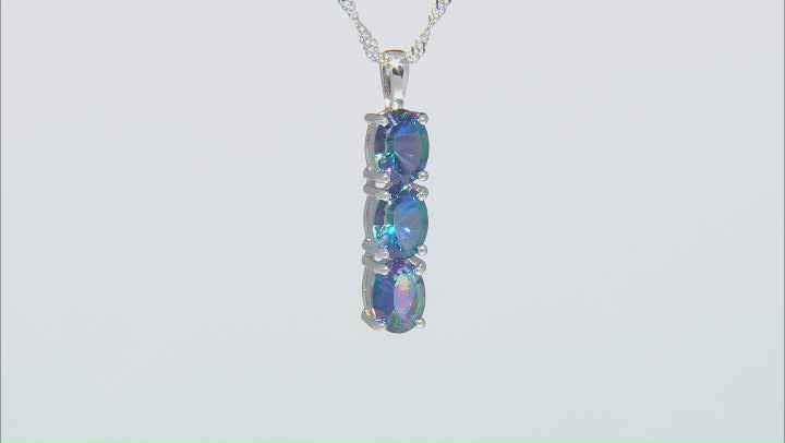 Blue petalite rhodium over sterling silver pendant with chain 2.44ctw Video Thumbnail