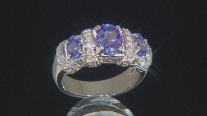 Blue tanzanite rhodium over sterling silver ring 2.44ctw Video Thumbnail