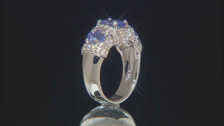 Blue tanzanite rhodium over sterling silver ring 2.44ctw Video Thumbnail