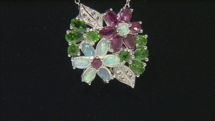 Ethiopian Opal Rhodium Over Sterling Silver Pendant And Chain 4.81ctw Video Thumbnail
