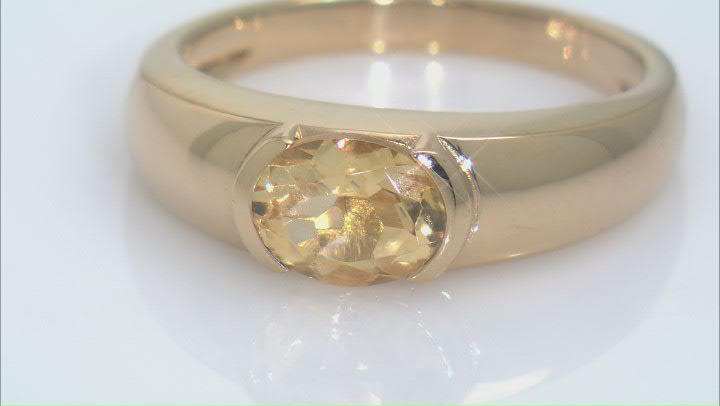 Yellow Citrine 18k Yellow Gold Over Sterling Silver Men's Ring 1.60ct Video Thumbnail