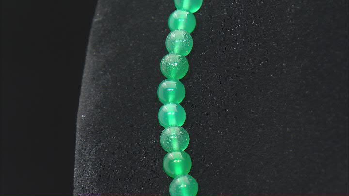 Green Onyx Rhodium Over Sterling Silver Men's Necklace Video Thumbnail