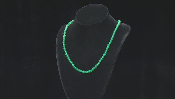 Green Onyx Rhodium Over Sterling Silver Men's Necklace Video Thumbnail