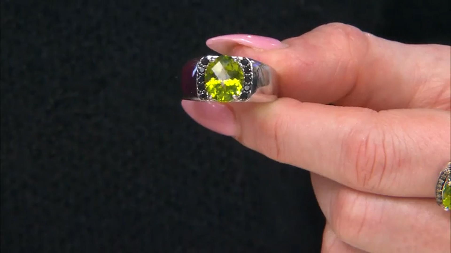 Green Peridot Rhodium Over Silver Mens Ring 3.11ctw Video Thumbnail