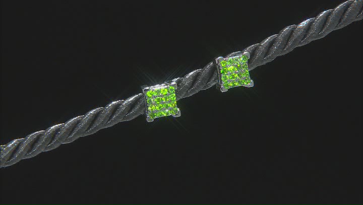 Green Chrome Diopside, Black Rhodium Over Sterling Silver Earrings .51ctw Video Thumbnail