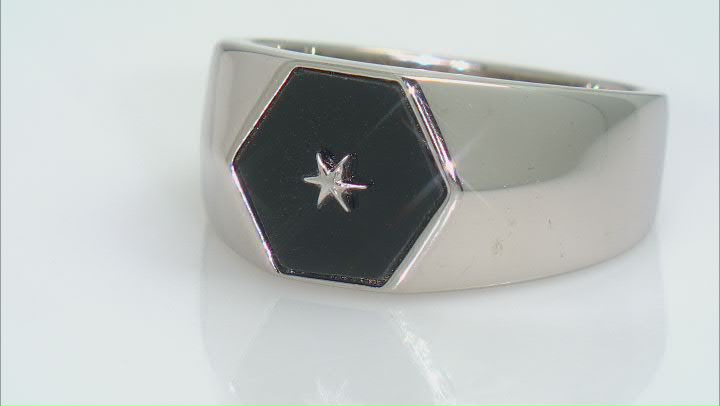 Black Onyx Rhodium Over Sterling Silver Mens Ring 1.70ct Video Thumbnail