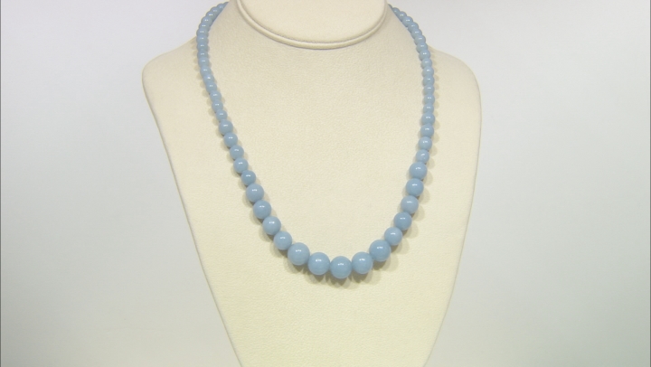 Blue Angelite Sterling Silver Necklace - MMH201 | JTV.com