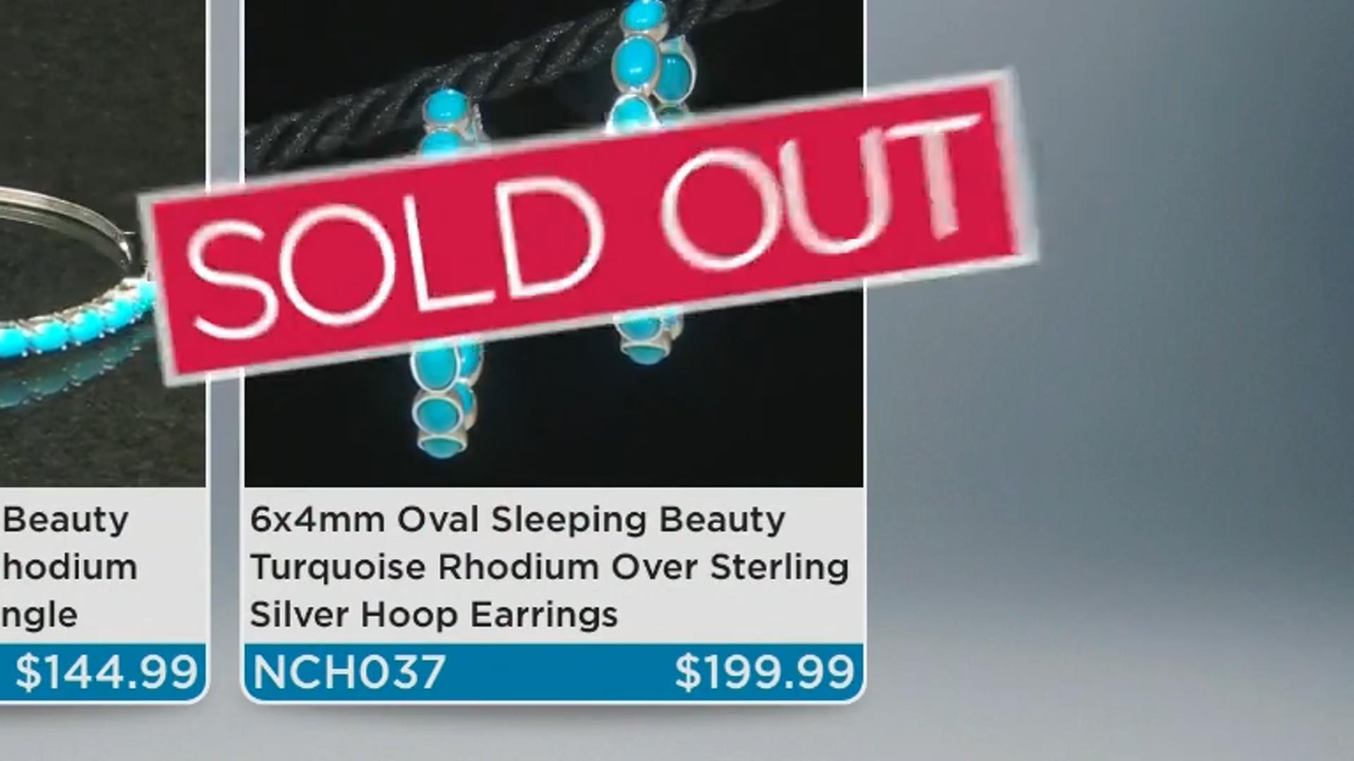 Oval Blue Sleeping Beauty Turquoise Rhodium Over Sterling Silver Bangle Bracelet Video Thumbnail