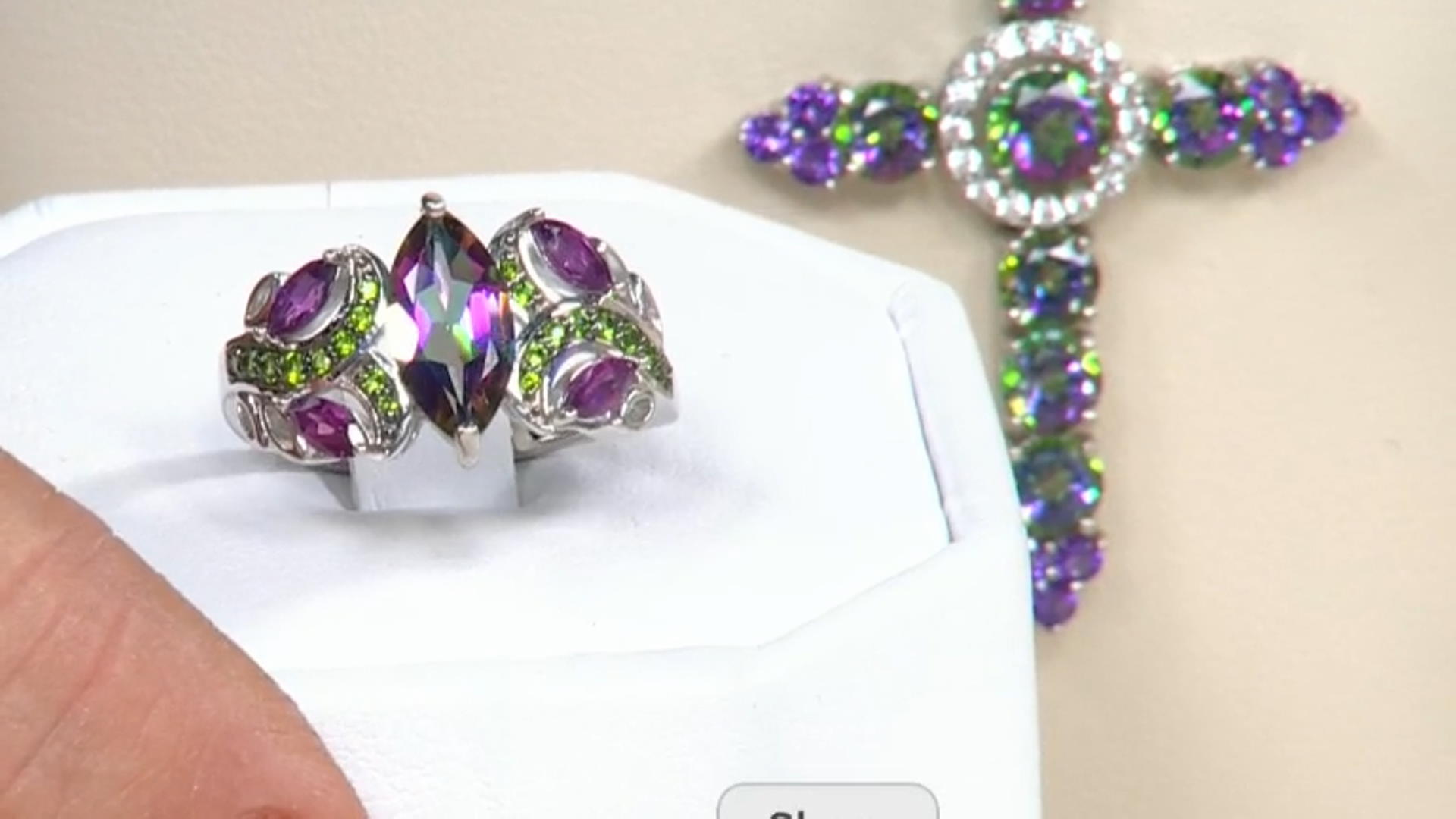 Mystic Fire® Green Topaz Rhodium Over Sterling Silver Ring 2.69ctw Video Thumbnail