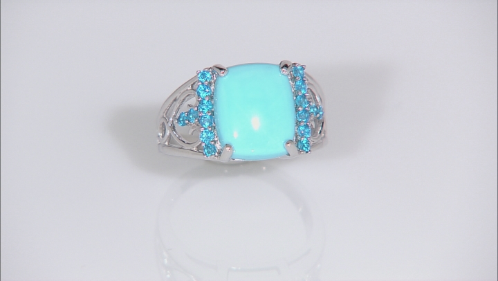 Blue Sleeping Beauty Turquoise Sterling Silver Ring .36ctw Video Thumbnail
