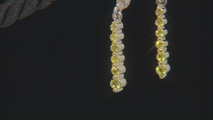 Yellow Tourmaline Sterling Silver Dangle Earrings .57ctw Video Thumbnail