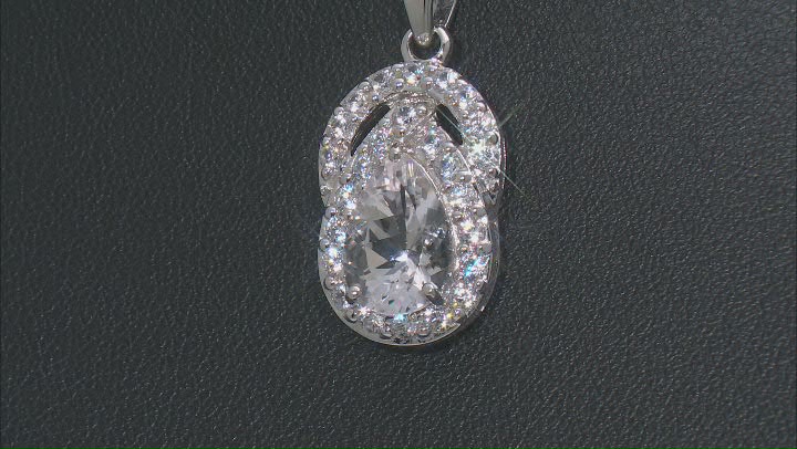 White Goshenite Sterling Silver Pendant With Chain 3.39ctw Video Thumbnail