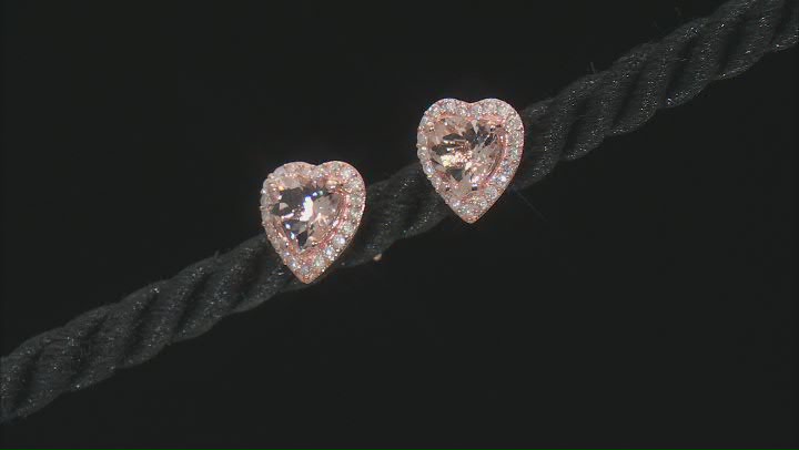 Peach Morganite 14k Rose Gold Earrings. 1.93ctw Video Thumbnail