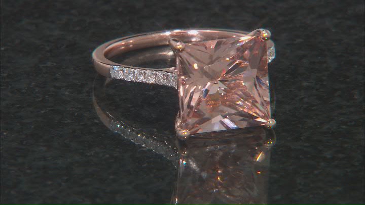 Peach Morganite 14K Rose Gold Ring 3.74ctw Video Thumbnail