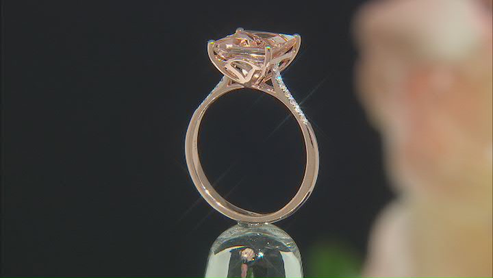 Peach Morganite 14K Rose Gold Ring 3.74ctw Video Thumbnail