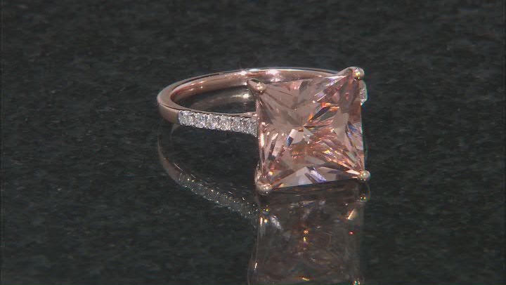 Peach Morganite 14K Rose Gold Ring 3.74ctw Video Thumbnail